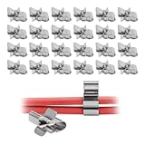 60 Stück Edelstahl Kabelklammer, Photovoltaik Kabelclips Kabelhalter, Photovoltaik Kabelclips, Edelstahl, Solarmodul Kabelklemmen, Solarpanel Drahtklemme,für Befestigungswinkel der Anhängerkabelklemme