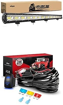 Nilight LED Light Bar 37Inch 780W Spot Flood Combo Led Off Road Lights with 12V 5Pin Rocker Switch 14AWG Wiring Harness Kit-1 Lead, 2 Years Warranty