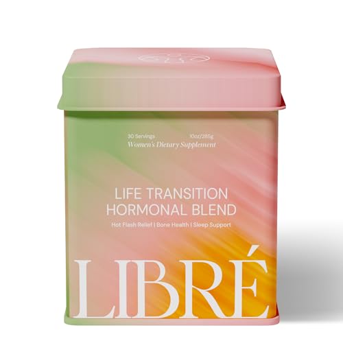 Life Transition Hormonal Blend, Hormone-Free Perimenopause Supplement for Women, Daily Powder, Vitamins, Minerals, Probiotics, Hot Flash Relief, Night Sweats, Mood, Bone & Sleep Support, 30 Servings