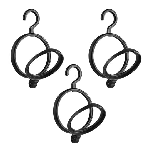 Colgador para pelucas de 3 piezas, color negro con ganchos, soporte para pelucas de pelo, organizador portátil para guardar y mostrar varios