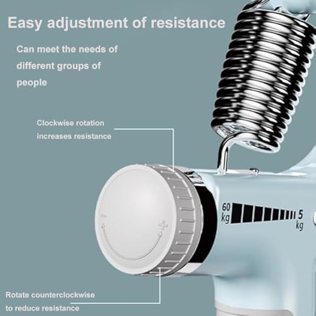 Grip Strength Trainer, Hand Grip Exerciser Strengthener with Adjustable Resistance 11-132 Lbs (5-60kg), Forearm Strengthener, Hand Exerciser for Muscle Building and Injury Recover