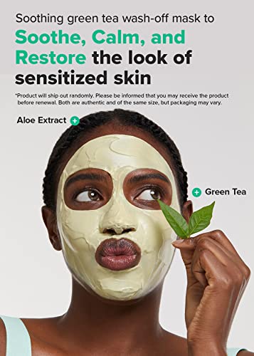 I Dew Care Wash-Off Mask - Matcha Mood | Korean Facial Soothing Green Tea Skincare For Dry And Sensitized Skin, 3.52 Oz #TOP1
