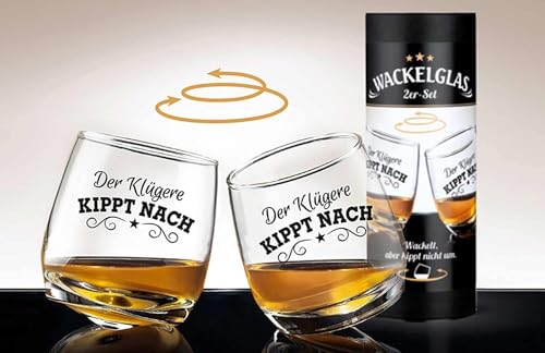 2 er Set Whisky-Gläser Rumgläser Wackelglas Schwenkglas in...