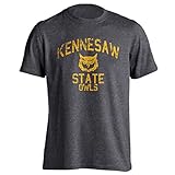 Kennesaw State Owls Retro Distressed Short Sleeve T-Shirt Charcoal Heather