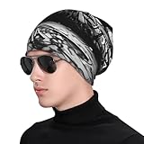 WZYWHJ Modische Strickmütze für Erwachsene, weich und bequem, Universal-Mütze für Damen und Herren, Kunst, Graffiti, Wanddruck, Schwarz