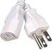 Ipax 15Ft Extra Long White AC Power Cord Cable Pull Copper Wire Core in Retail Box for Computer Plasma TV Printer Monitor AC adapter