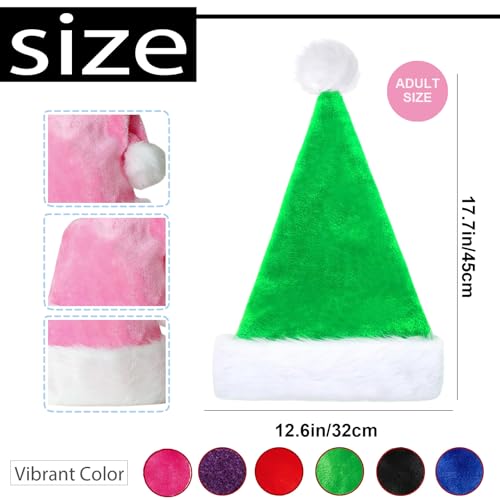 Santa Hat Christmas Hats for Kids and Adults,Unisex Classic Velvet Comfort Extra Xmas Holiday Hat,Thicken Luxury Santa Hats Plush Christmas Santa Claus Hats for Christmas New Year Party Supplies - Image 2