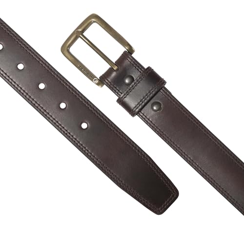 Carhartt Men's Rugged Leather Engraved Buckle Belts, Brown w/OEB Finish, 482