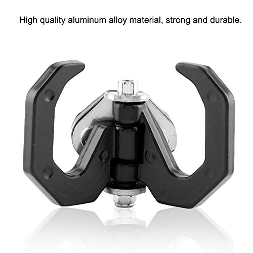 Terisass Universal Motorrad Gepäcktasche Motorrad Modifizierte Aluminiumlegierung Kleiderbügel Hakenhalter Einstellbarer Einzelhaken und Doppelhaken(Schwarzes Silber)