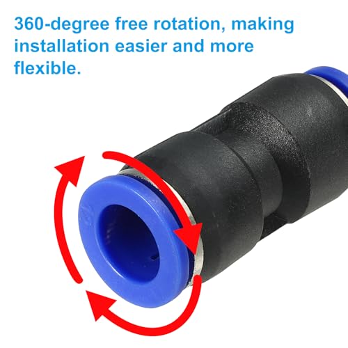 Conectores neumáticos de unión recta 12x10mm de plástico rápido PATIKIL pasatubos 6