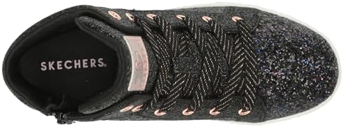 Skechers Kids Girls Street Shoutouts-Glitter Glams Sneaker, Black/Rose Gold, 12.5 Little Kid | Image 4