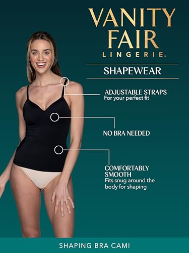 Vanity Fair Women's Shaping Cami with Built in Bra, Tummy Control Shapewear Camisole Tops for Women