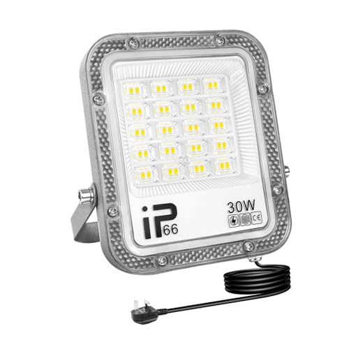 AUXTINGS 150W LED Floodlight,15000lm Security Flood Lights Outdoor 6000K Bright Daylight White IP66 Waterproof Work Lamp for Home Garden Garage Yard Warehouse Patio Billboard Lighting with UK Plug
