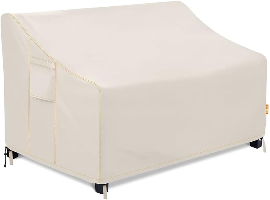 SatisJoy Heavy-Duty 2-Seater Patio Bench Cover - 100% Waterproof, Air-Vented, and Durable,Outdoor Sofa Covers Waterproof for Two Seats