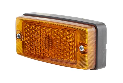 HELLA 2PS 004 361-001 Seitenmarkierungsleuchte - Begrenzungsleuchte - Anhänger - Wohnwagen - Halogen - 24/12V - Schraubanschluss/Anbau - ADR/GGVS - Lichtscheibenfarbe: gelb - links/rechts - Menge: 1