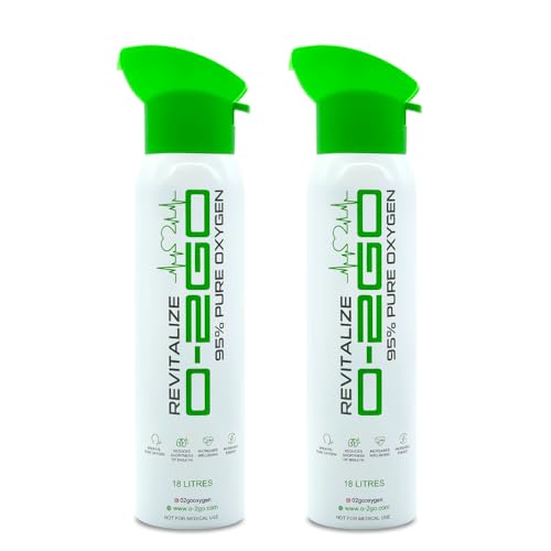 O2GO Portable Oxygen Canister with Integral Mask 99.5% Pure Breathing Oxygen Two 18-Litre Doses Total 36 litres Pack of 2 Lightweight Aluminium Made in the UK