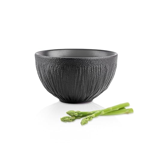 Wilmax – Cuenco de porcelana – 1600 ml – Ensaladera – Cuenco negro para aperitivos, ensalada – Frutero – Cuenco para cereales – Elegante y resistente a los arañazos – Ideal como regalo