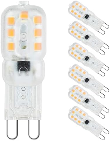 G9 LED Bulb 3W, Pursnic G9 LED Light Bulb (33W Halogen Equivalent), Warm White (3000k), 360° Beam Angle, Energy Saving G9 Bulbs for Home Lighting, 6 Pack