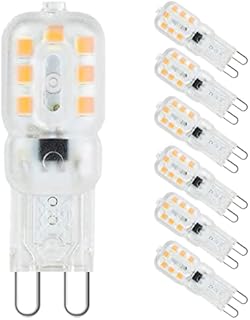 G9 LED Bulb 3W, Pursnic G9 LED Light Bulb (33W Halogen Equivalent), Warm White (3000k), 360° Beam Angle, Energy Saving G9 Bulbs for Home Lighting, 6 Pack