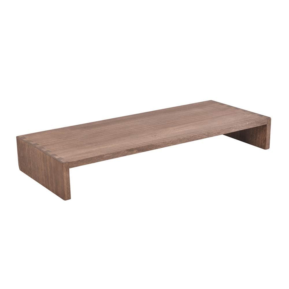 KIRIGEN Wooden Monitor Stand, 39 cm Desk Riser for Laptop, Brown