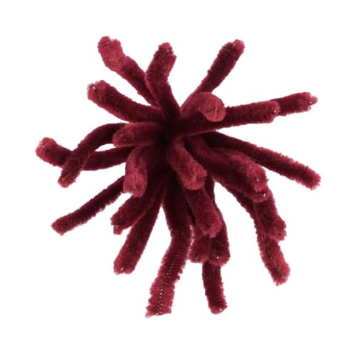 Image of TRAIS-100 PCS Pipe Cleaners, Chenille Stems for Crafts, Fuzzy Craft Pipe Cleaners, Soft Flexible Bendable Sticks for DIY Art Supplies, Kids Crafts, School Projects (1, Maroon)
