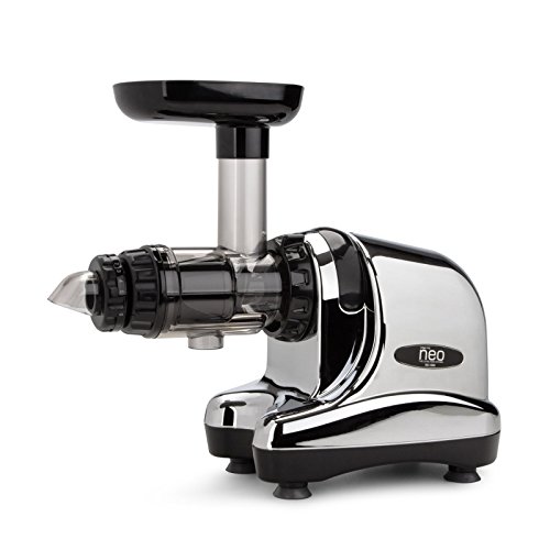 Oscar Neo Slow Juicer DA 1000 - Horizontal Cold Press Juicer / Masticating Nutrition Juicer - 200 Watt - 20 Year Motor / 10 Year Parts Warranty (Chrome)