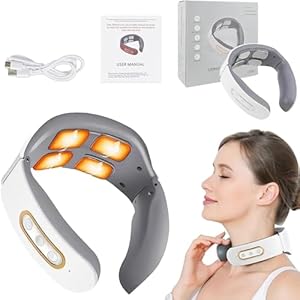 Nackenmassagegerät, Intelligentes Nackenmassagegerät mit Wärme, Tragbares Elektrische Massagegerät Nacken mit 42°C Wärmetherapie, 6 Modi & 9 intensitäten für Zuhause, Büro & Reise