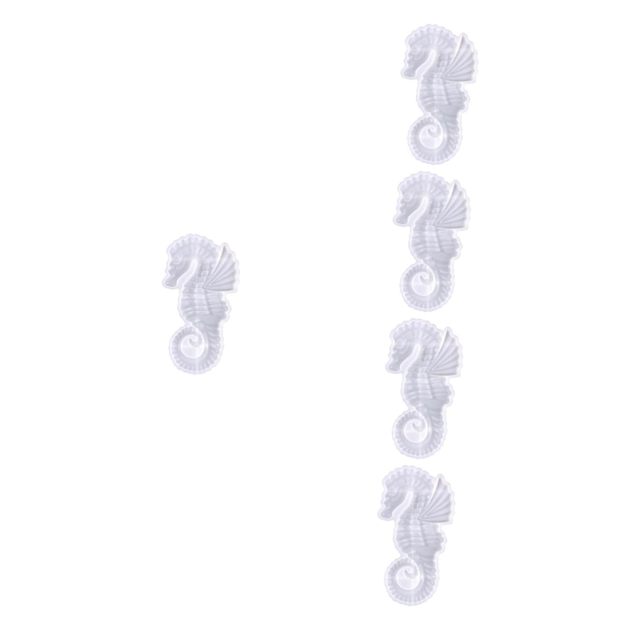 SHINEOFI 5pezzi Stampo Silicone Per Decorazioni Forma Di Cavalluccio Marino Mold Flessibile Per Creazioni Artigianali e Decorazioni Murali Alta Elasticità e Resistenza Allo Strappo
