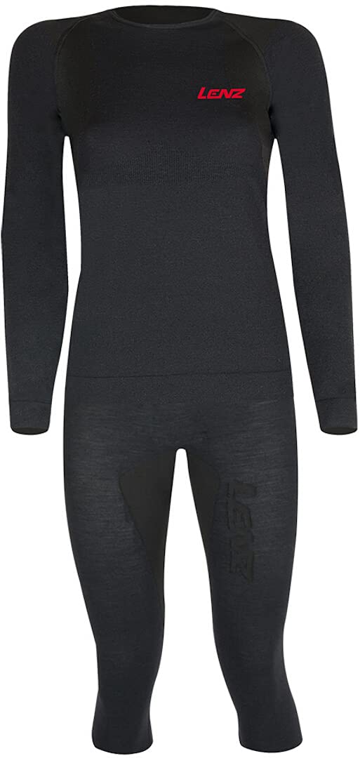 Lenz Merino 3/4 Damen Funktionswäsche Set (Black,M/L)