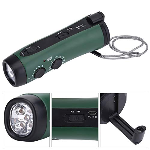 Manivela Lanterna LED, Multi-Function LED Torch Camping Emergência Rádio Carregador de Telefone Lant