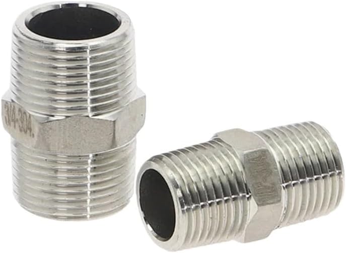 1/8 1/4 3/8 1/2 3/4 1" Male Thread Hex Nipple Union 304 Stainless Pipe Fitting Connector Coupler water oil air Thread Adapter(1-1/4")
