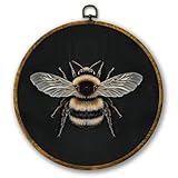 Mcehtle Vintage Bee Wall Art Decor, Moody Honey Bee Cottagecore Framed Canvas Prints 10x10, Dark Academia Insect Round Wall Hanging Artwork Decorations for Gallery Bedroom Living Room