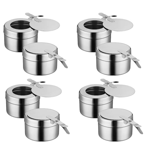 Image of Stainless Steel Chafing Fuel Holder With Cover Chafer Canned Heat Box, For Buffets Barbecue Parties Dish Buffet(8 pieces)