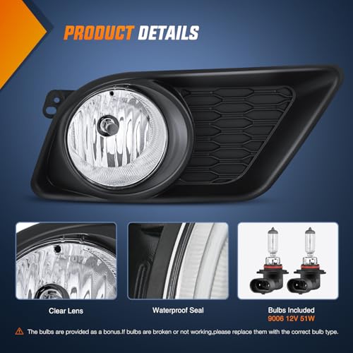 Image of Nilight Fog Lights Assembly for 2011 2012 2013 2014 Dodge Charger