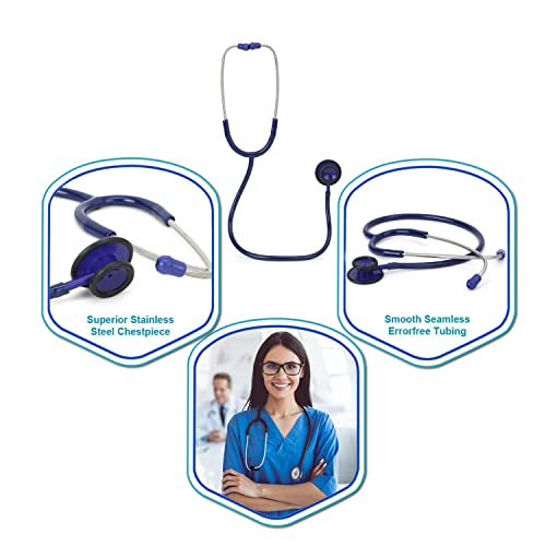 Image of RCSP Stethoscope for Kids Playing Toys Doctor Blue Plastic Body Clear Sound Light Weight Chest Piece Compact & Classic Look