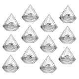 DEARMAMY 12 Stück Diamantförmige Süßigkeitenboxen aus Transparentem Kunststoff Kleine Hochzeitsgeschenkboxen für Hochzeit Party und Festtagsverpackung