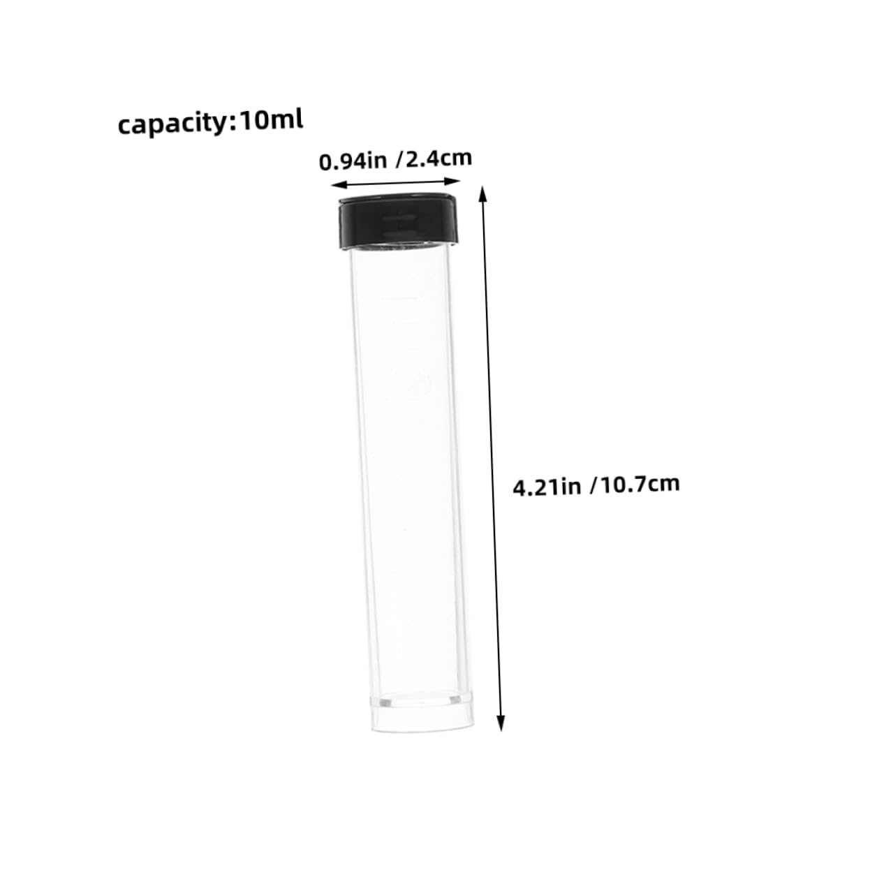 MUSISALY 10 Small Test Tube Bottles Plastic Graduated Sample Vials with Lids Sealed Storage Tubes for Lab Use