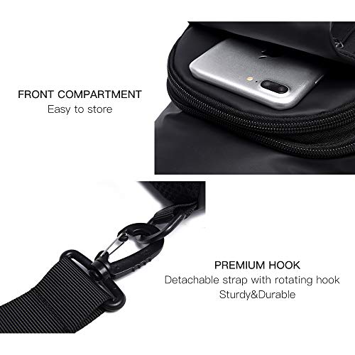 pedkit Bolsa de ombro masculina Bolsa tipo estilingue resistente à água no tórax Bolsa com porta de