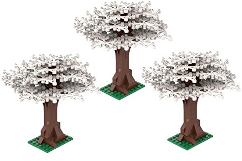 Steinchenshop 3er Set Bäume für Deine City - kompatibel mit Allen führenden Marken - 342 Klemmbausteine - Baum… (Weiß)