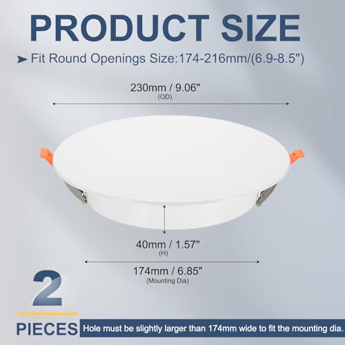 Solución para tapar agujeros en techos con placas redondas decorativas de 230 mm 3