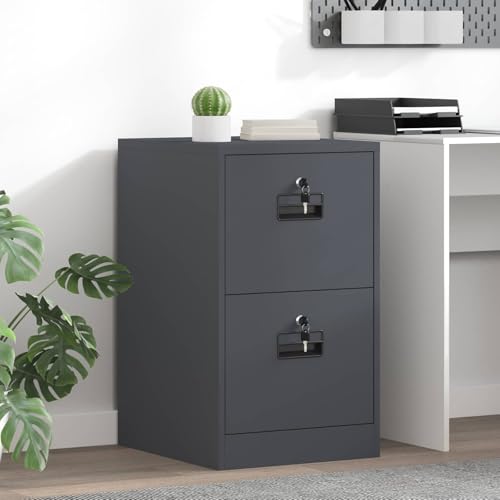 Cajonera archivador de acero laminado en frío y diseño minimalista antracita