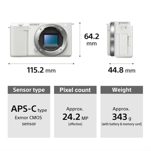 Image of Sony Alpha ZV-E10K (Previously ZV-E10L) with Upgraded SELP1650 (Ver 2) Power Zoom Lens | 24.2 MP Interchangeable-Lens Mirrorless vlog Camera, Made for Creators | APS-C Sensor 4K Movie Recording-White