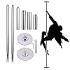 COSTWAY 45 mm Professionele Stripper Paaldansen, Draaiende en Statische Danspaal met Verstelbare Hoogte en Afneembaar…
