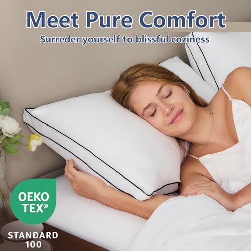 image for CozyLux Pillows Queen Size Set of 2, Soft and Supportive 3D Down Alter