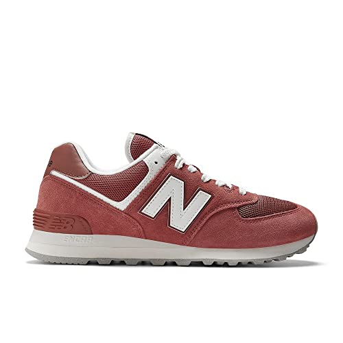 New Balance Unisex 574 V2 Familiar Ground Sneaker,Red/White,Men 10.5 / Women 12