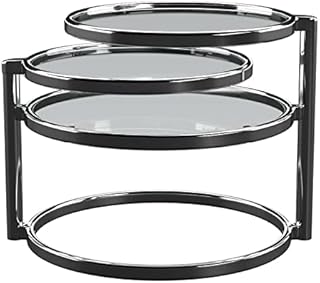 ASPECT Eterntity Glass Coffee Table Frames with Swivel Motion, Chrome/Clear, 58x50x43 cm