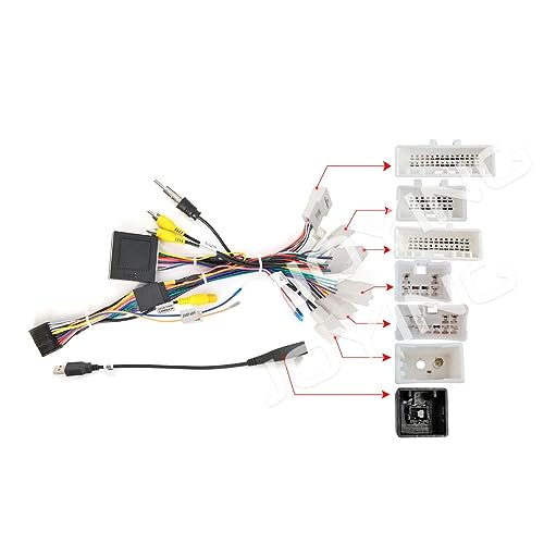 Joying Radio Power Cable Adapter Canbus JBL Amplifier Wire Harness for Toyota Tacoma, Camry, Corolla, RAV4, CH-R, Highlander, Support SWC, Air Conditioning Display, Reverse Camera