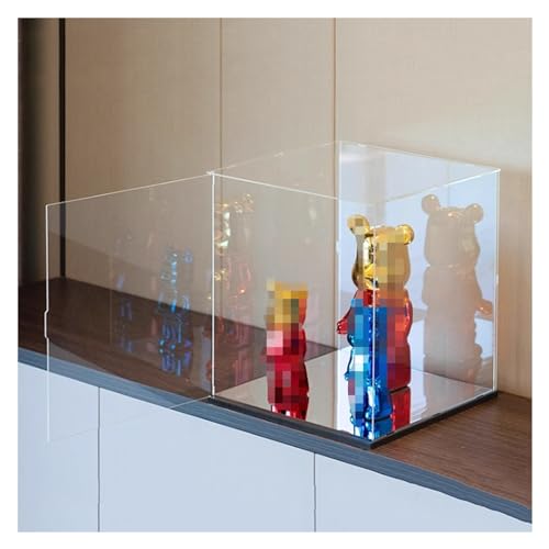 GOCHUSX Mirror Display Box, Openable Clear Acrylic Display Case, Countertop Box with Black Base, Showcase for Action Figures Toys (Color : Black, Size : 10x20x10cm)