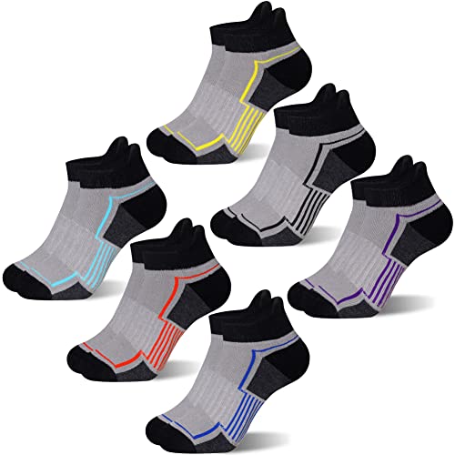 SeeyAN Kids Socks Boys Ankle Athletic Half Cushioned Low Cut Sport Cotton Breathable Socks 6 Pairs