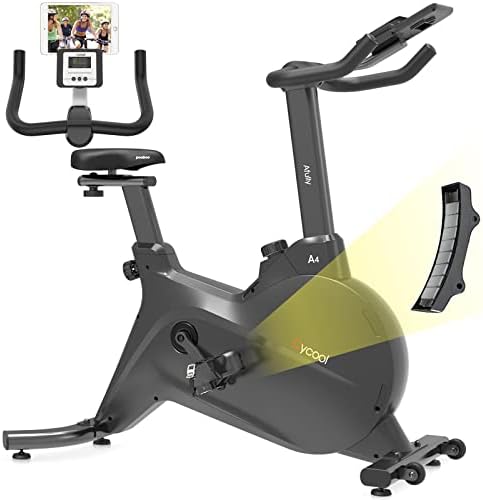 pooboo Magnetic Bike Indoor Cycling Bike Belt Driven Exercise Bike with Magnetic Resistance and LCD Monitor for Home Cardio Workout